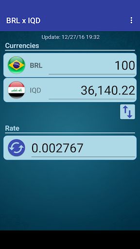 Android application Brazil Real x Iraqi Dinar screenshort