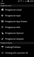 screenshot of GO LauncherEX Indonesia langua