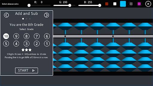 Screenshot of Abacus Exercise