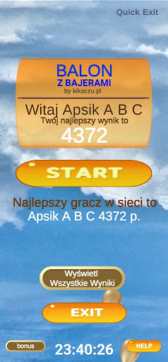 Android application Balon z Bajerami screenshort