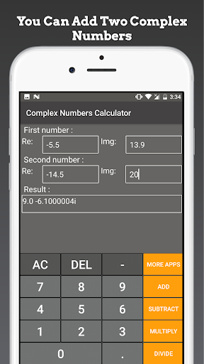 Screenshot of Complex Numbers Calculator