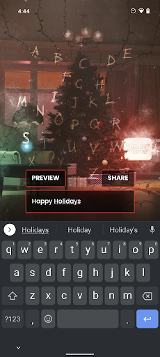 Android application Season's Tidings screenshort