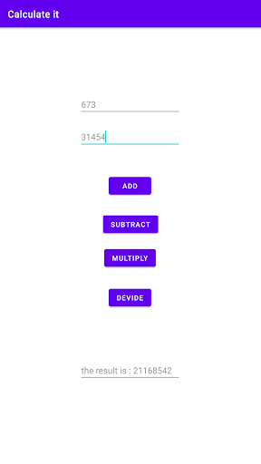 Android application Calculate it screenshort