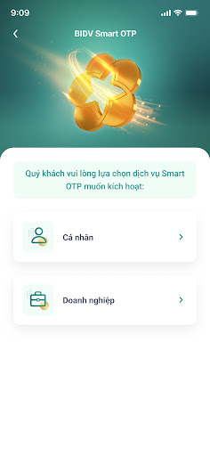 Android application BIDV Smart OTP screenshort
