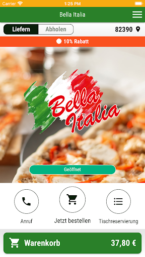 Android application Bella Italia screenshort