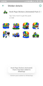 Screenshot 2 Honk Pepe Stickers For WA android