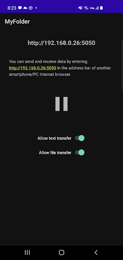 Android application MyFolder screenshort