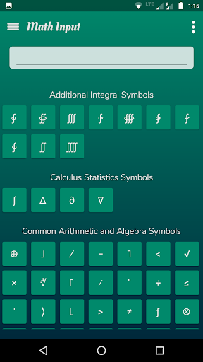 Math Input Screen 2