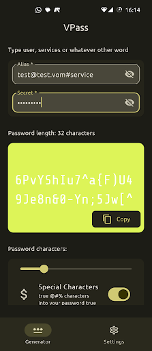 Android application VPass screenshort