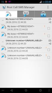 Root Call SMS Manager Schermata