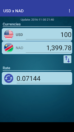 Android application US Dollar to Namibia Dollar screenshort