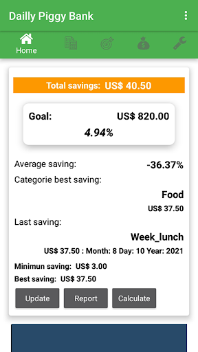 Android application Dailly Piggy Bank screenshort