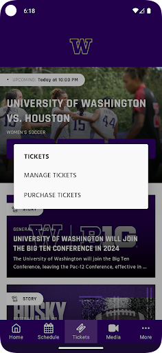 Screenshot of Huskies Gameday