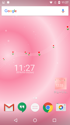 チューリップの花と時計 ライブ壁紙 シンプルな壁紙 Androidアプリ Applion