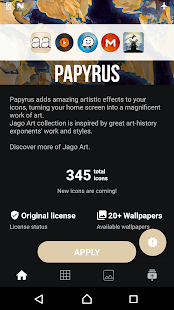 Papiro - Screenshot del pacchetto di icone