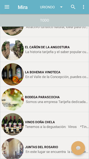 Android application Mira Turismo Arte y Cultura screenshort