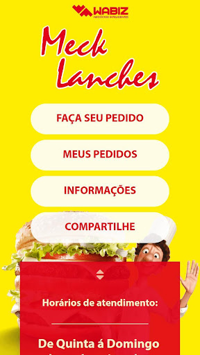 Android application Meck Lanches screenshort