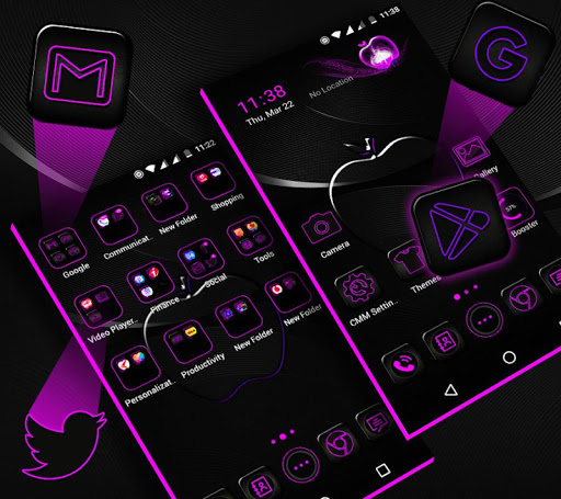 Android application Crystal Black Apple Theme screenshort