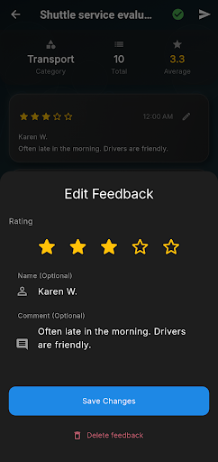 Feedback Report screenshot