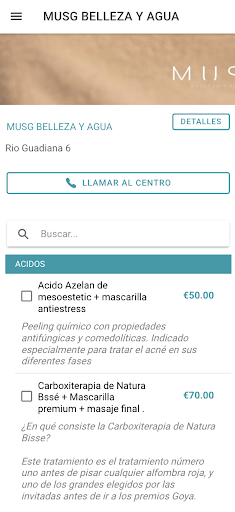Android application Musg Belleza y Agua screenshort
