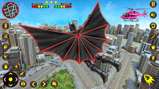 Android application Flying Bat Hero Man Superhero screenshort