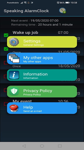 Android application Speaking Alarm Clock-Memorandu screenshort