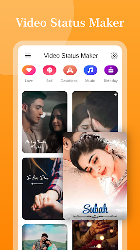 Android application Video Status Maker : Vidish screenshort