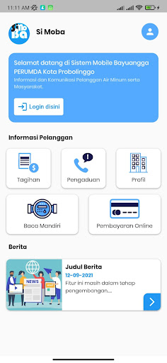 Android application SiMOBA-PUDAM BAYUANGGA screenshort