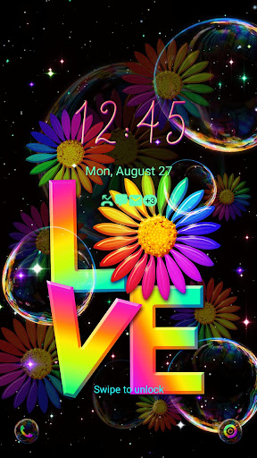 Rainbow Love Flower- Wallpaper Screen 2