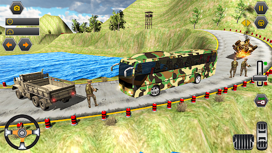 Army bus driving games 3d