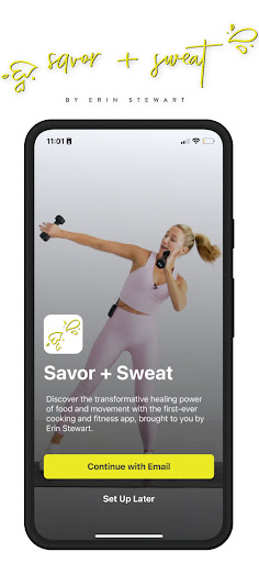 Android application Savor + Sweat screenshort