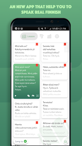 Android application Finnish Conversation Dialog screenshort