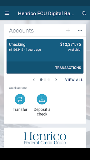 Henrico FCU Digital Banking Screen 2