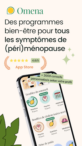 Android application Omena - Menopause screenshort