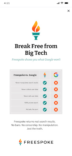 Android application Freespoke screenshort
