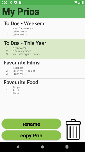 Prio - prioritise lists easily Screen 3