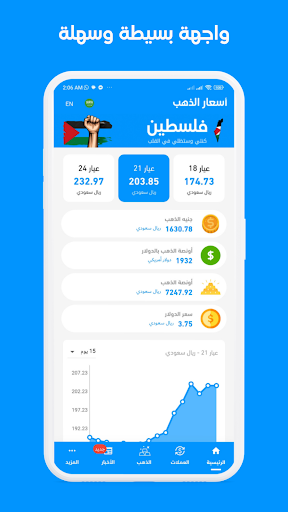 Android application اسعار الذهب اليوم screenshort