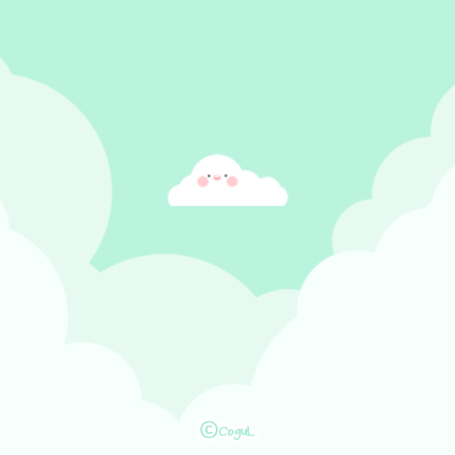 카카오톡 테마 - 뭉게뭉게 구름_민트 하늘 logo