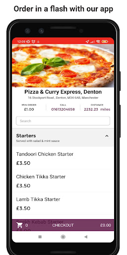 Android application Pizza & Curry Express, Denton screenshort