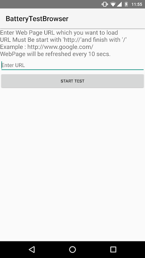 Android application Battery Tester screenshort