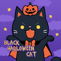Black Halloween Cat