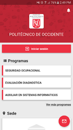 Android application POLITÉCNICO DE OCCIDENTE screenshort