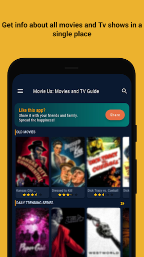 Android application Movie Us: Movies and TV Guide screenshort
