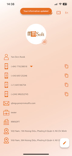 eNameCard Screen 2