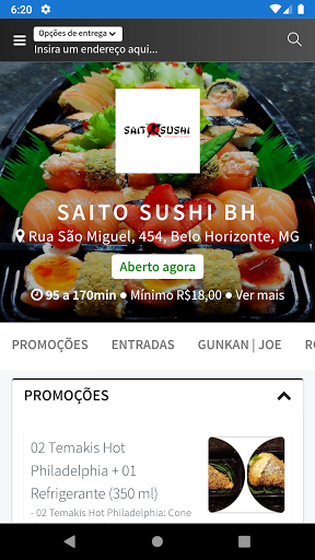 Android application Saito Sushi BH screenshort