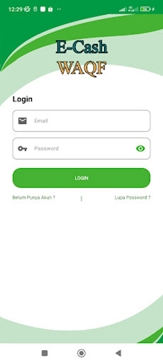 Android application E-Cash Waqf screenshort