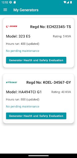 Generator Care Screen 2