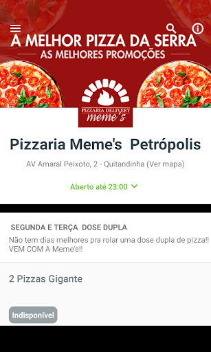 Android application Pizzaria Meme's Petrópolis screenshort