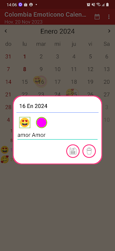 Colombia Emoticono Calendario Screen 2