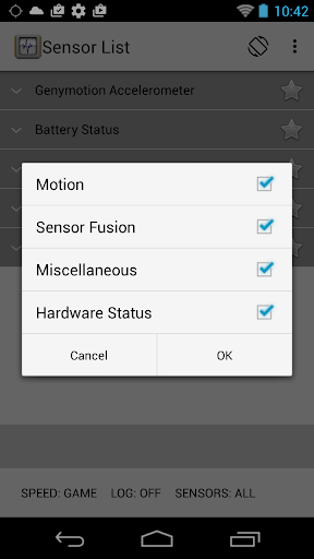 SensorList Pro Screen 3